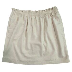 J. Crew Women's Dusty Ivory Linen/Cotton Lined A-Line City Skirt SIZE-14